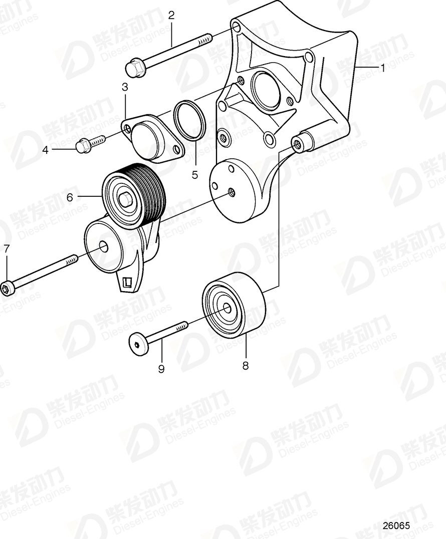VOLVO Idler pulley 21574656 Drawing VOLVO Idler pulley 21574656 Drawing